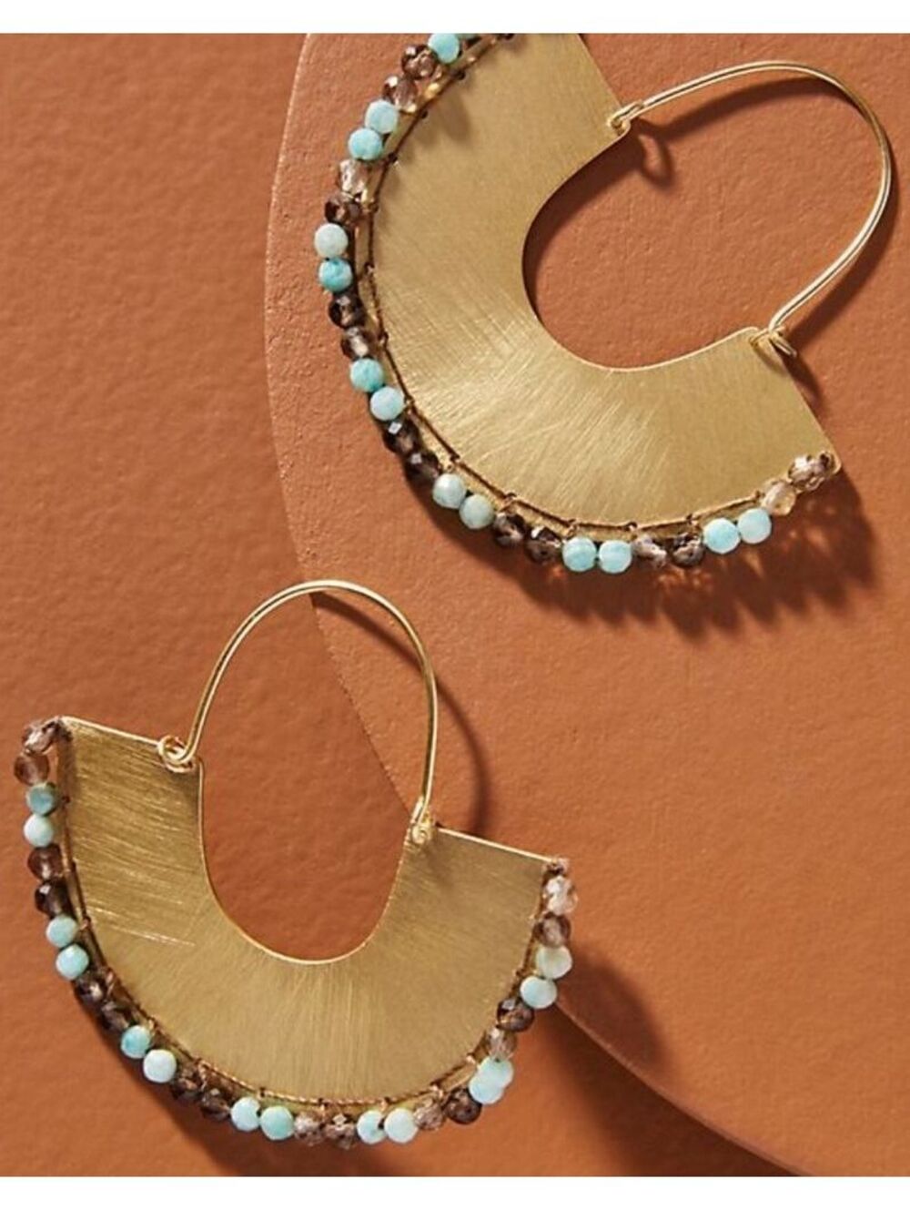 Anthropologie Isobel Beaded Hoop Earrings